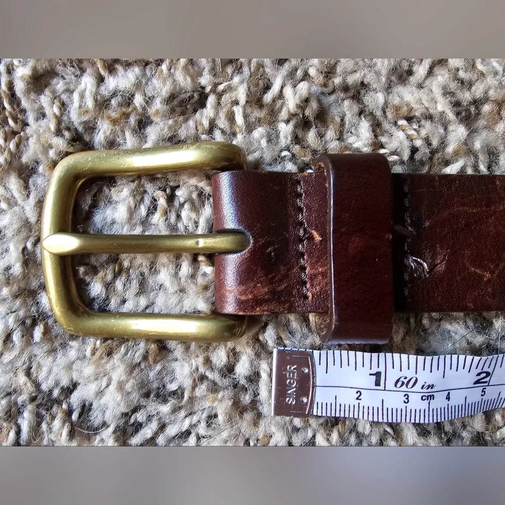 Duluth trading leather‎ fabric decor ethnic bohemian brown belt size 36